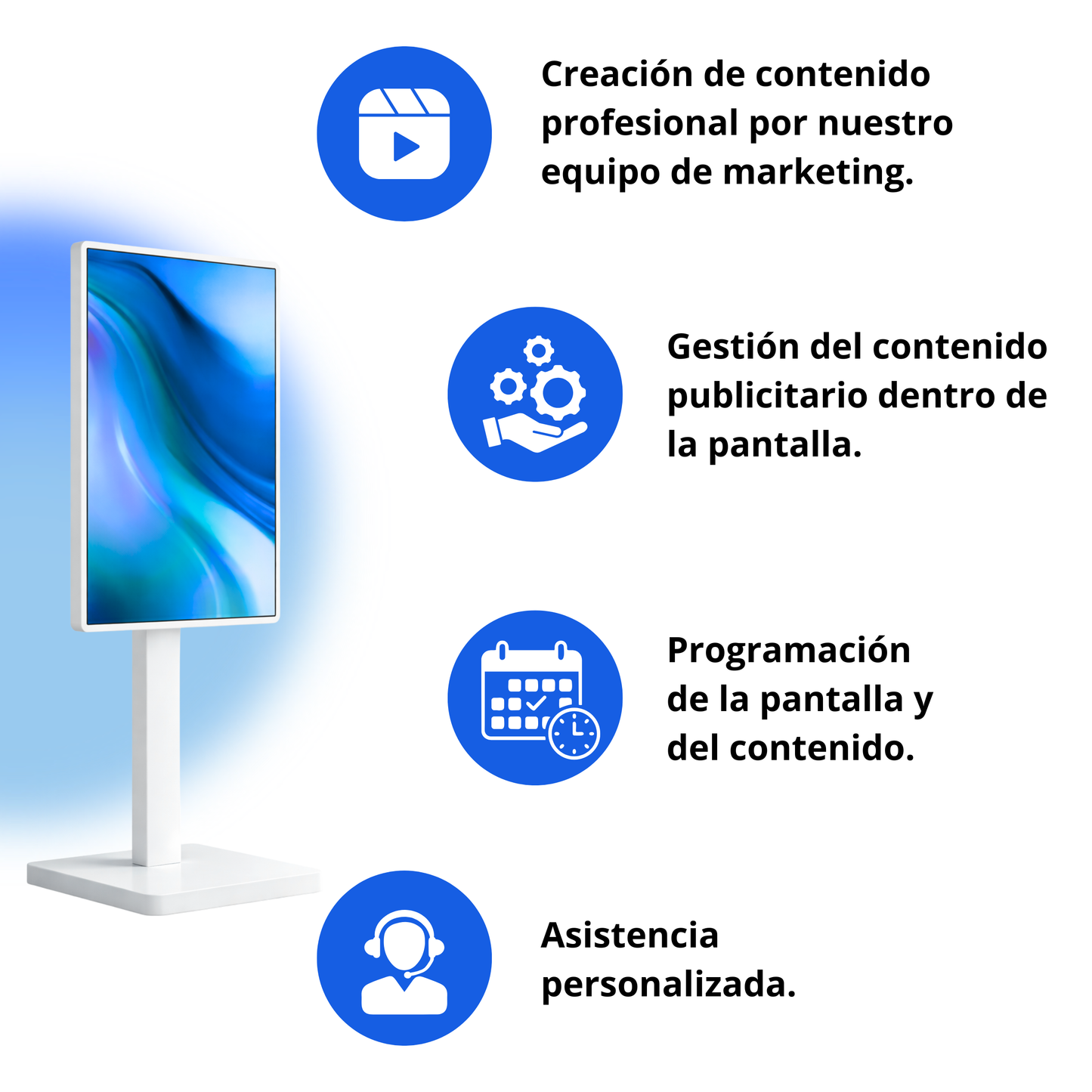 Gestión y creación de contenido "PARA UNA PANTALLA QUE YA DISPONGAS EN LA FARMACIA"