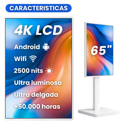Pantalla publicitaria 65" EXTERIOR + Gestión y creación de contenido