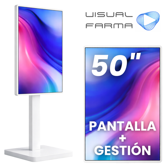 Pantalla publicitaria 50" INTERIOR + Gestión y creación de contenido
