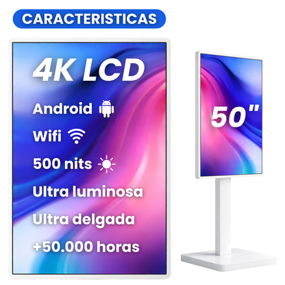 Pantalla publicitaria 50" INTERIOR + Gestión y creación de contenido
