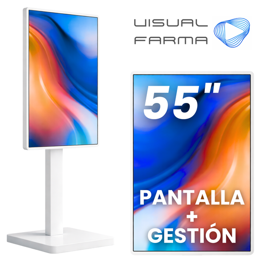 Pantalla publicitaria 55" EXTERIOR + Gestión y creación de contenido