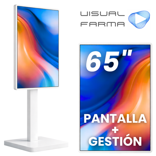 Pantalla publicitaria 65" EXTERIOR + Gestión y creación de contenido