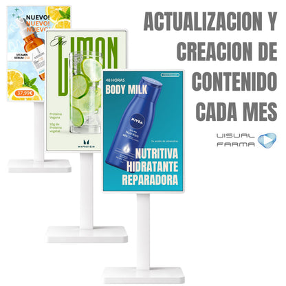 Pantalla publicitaria 43" INTERIOR + Gestión y creación de contenido